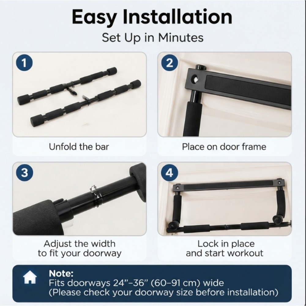 Home Gym Upper Body Workout - Doorway Pull Up Bar for Home