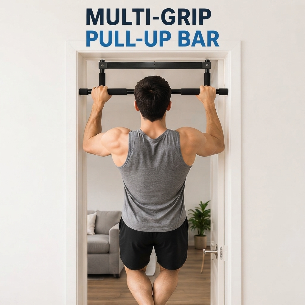 Home Gym Upper Body Workout - Multifunctional Doorway Pull Up Bar, No‑Screw