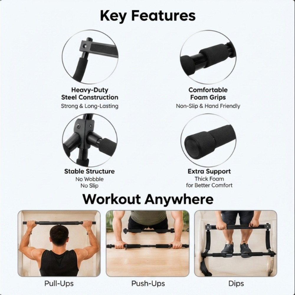 Doorway Pull Up Bar for Home G - огляд і ціна Home Gym Upper Body Workout