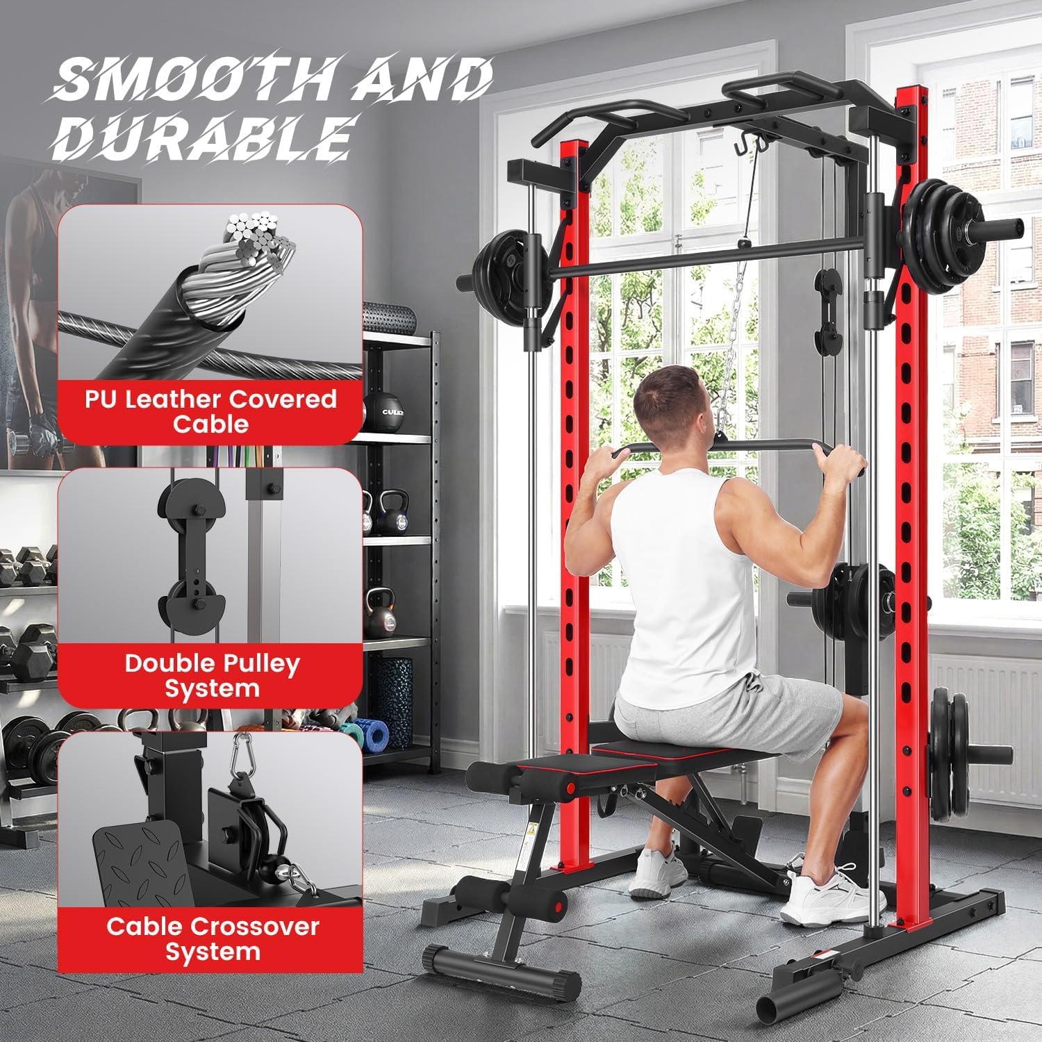 All-in-One Smith Machine Power - огляд і ціна Home Gym Lat Pulldown Machine