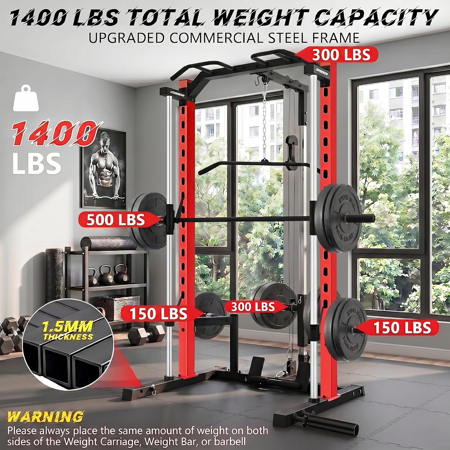 All-in-One Smith Machine Power - огляд і ціна Home Gym Lat Pulldown Machine