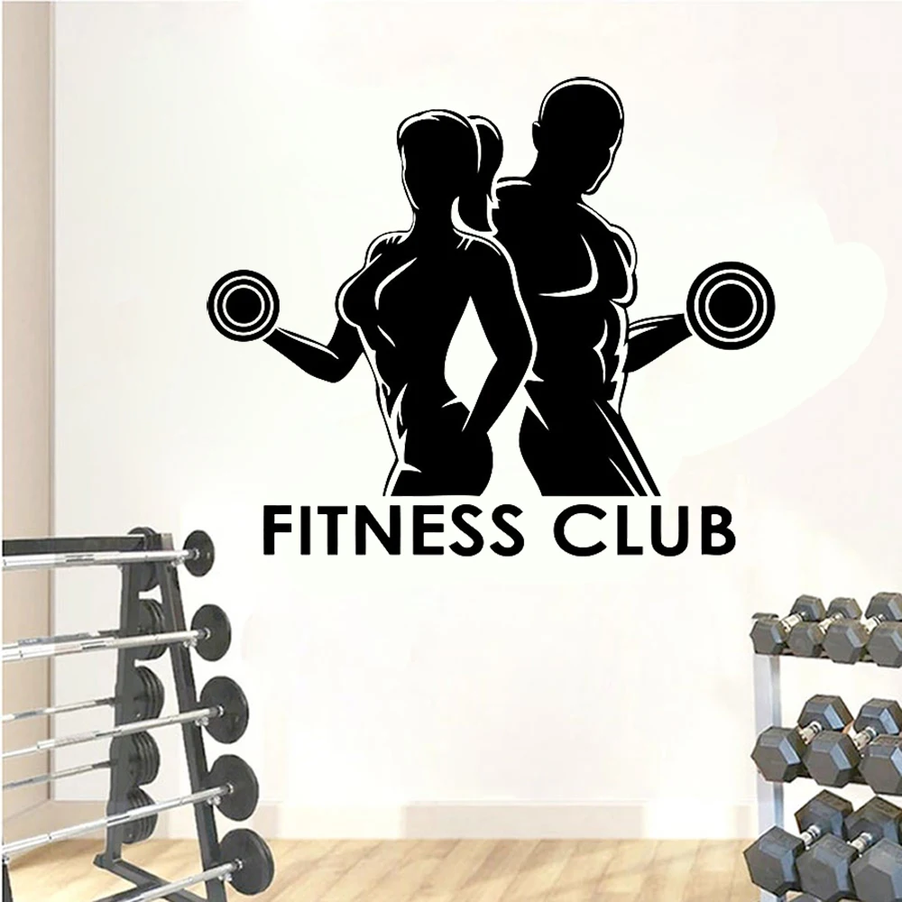 Man Woman Gym Wall Stickers Fi - огляд і ціна Home Gym On Wall